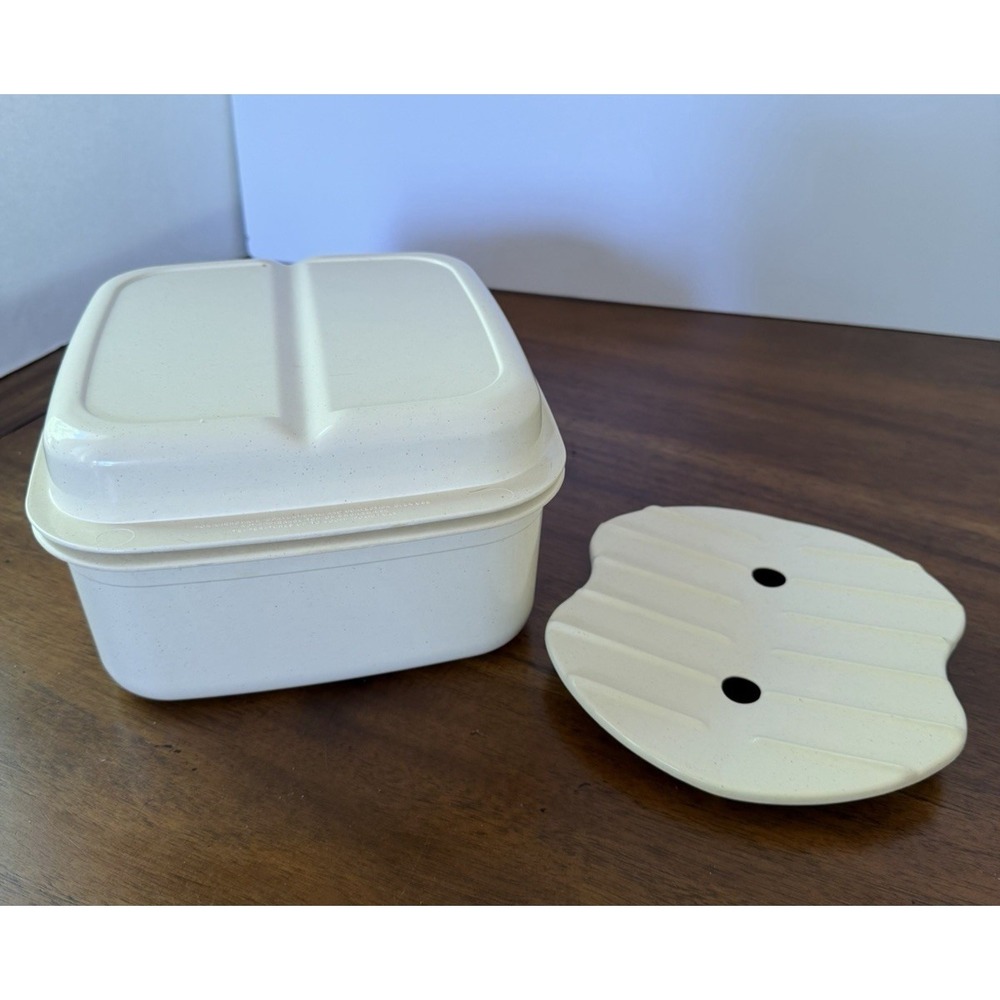 Vtg Anchor Hocking MicroWare 3 Qt Divided Pan Lid Roasting Meat Rack PM412 PM482
